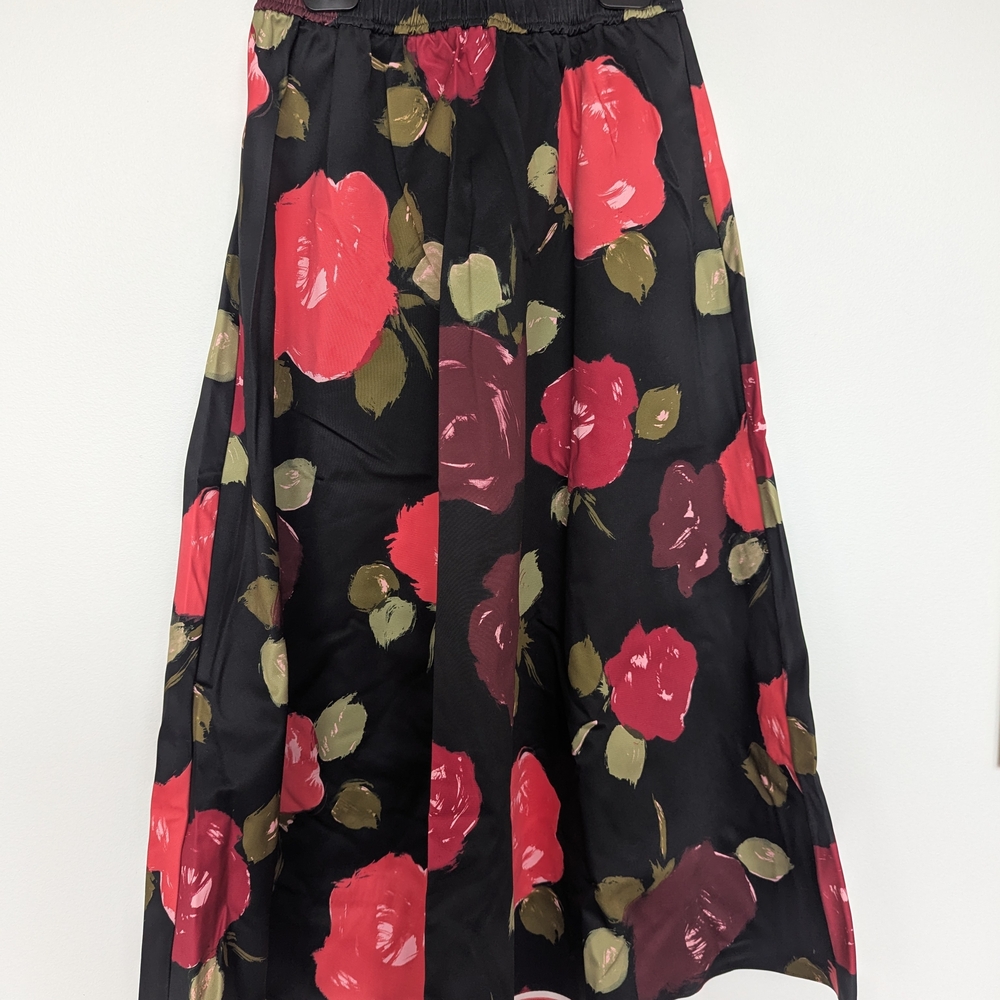 Kate Spade Black Skirt with Red Floral Design